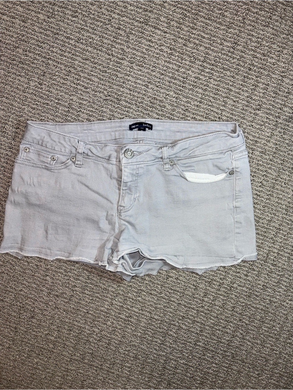 GAP Women's Light Gray Denim Cutoff Shorts - Size 10
